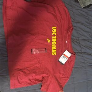 Nike Red T-Shirt with Yellow USC Trojans Logo